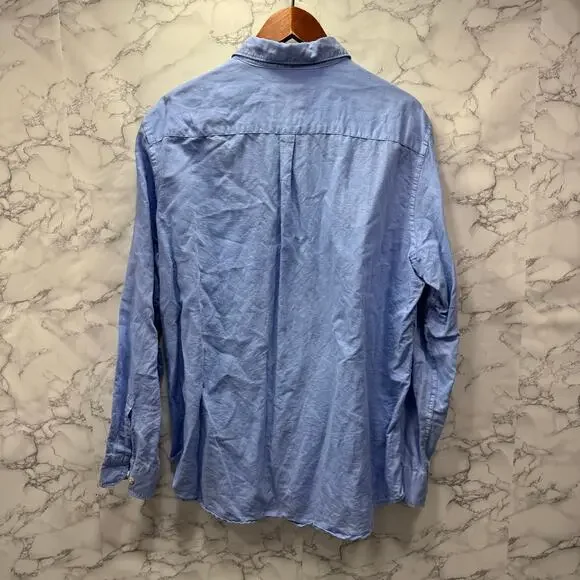 Tasso Elba Island Linen Blend Men’s Shirt sz XL Blue #G930 - Picture 6 of 9